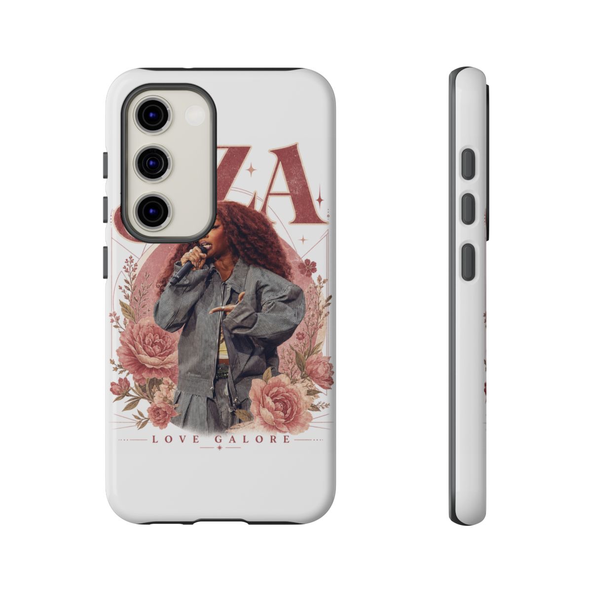 SZA " in a bold, retro serif font at the top. " Phone Case - alternate angle 3, merchandise