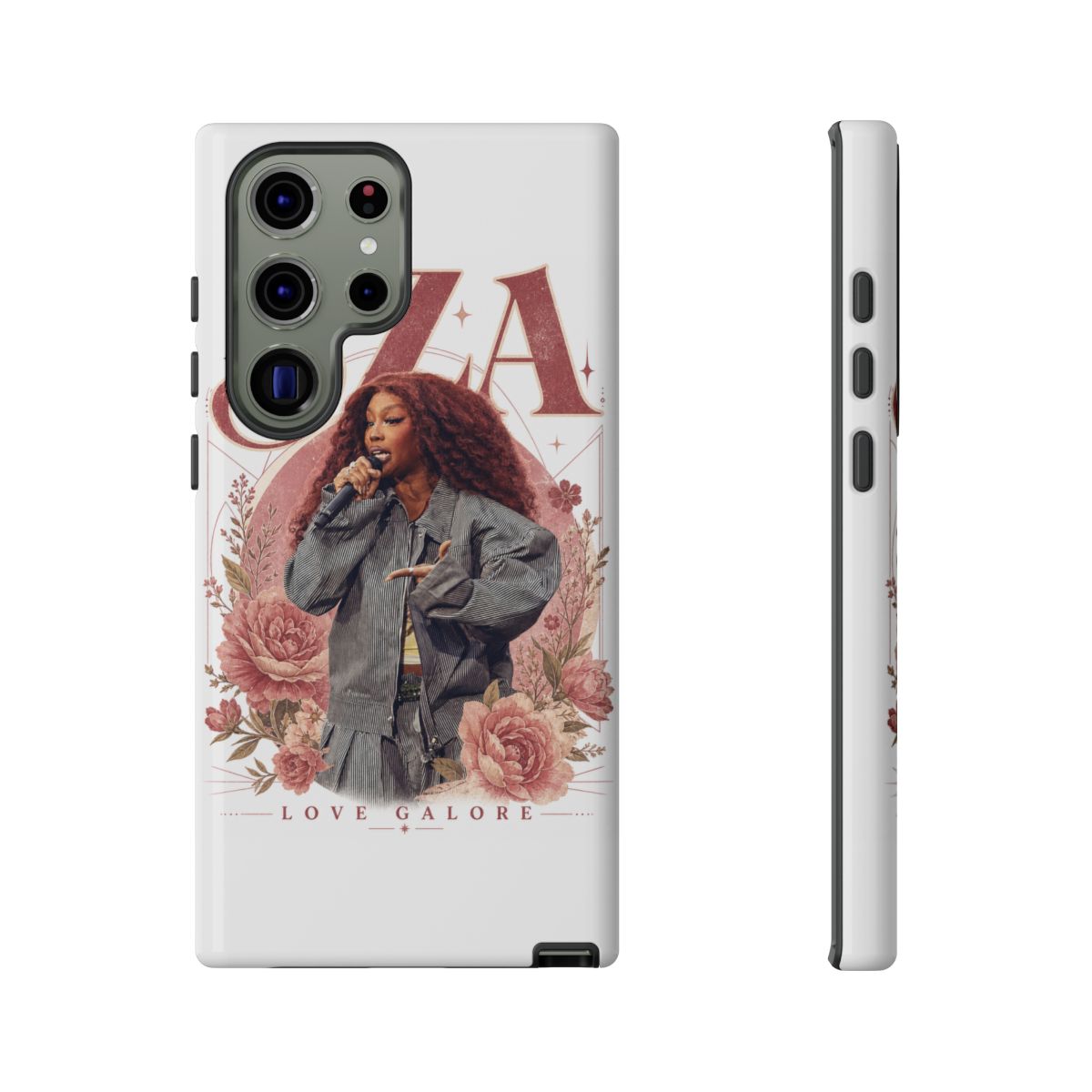SZA " in a bold, retro serif font at the top. " Phone Case - alternate angle 4, merchandise