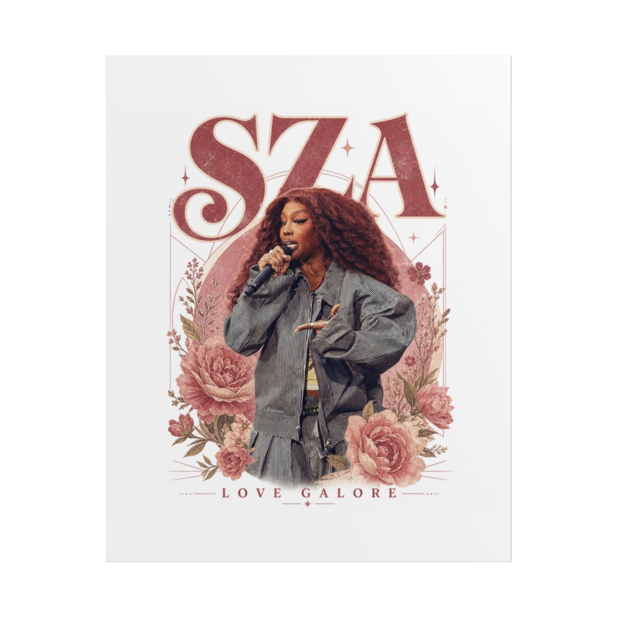 SZA " in a bold, retro serif font at the top. " Poster