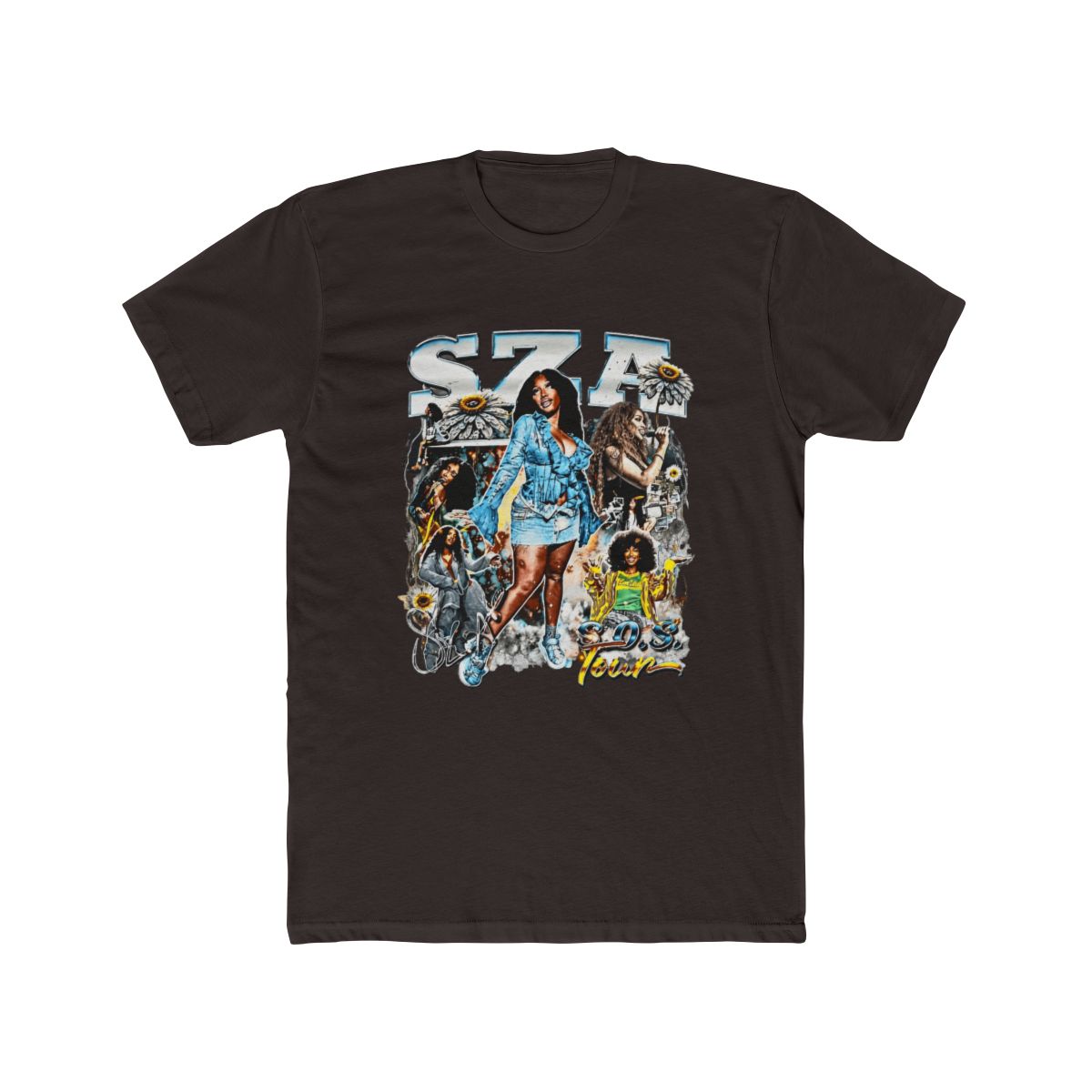 SZA SOS Tour Vintage Bootleg Collage T Shirt - alternate angle 3, merchandise