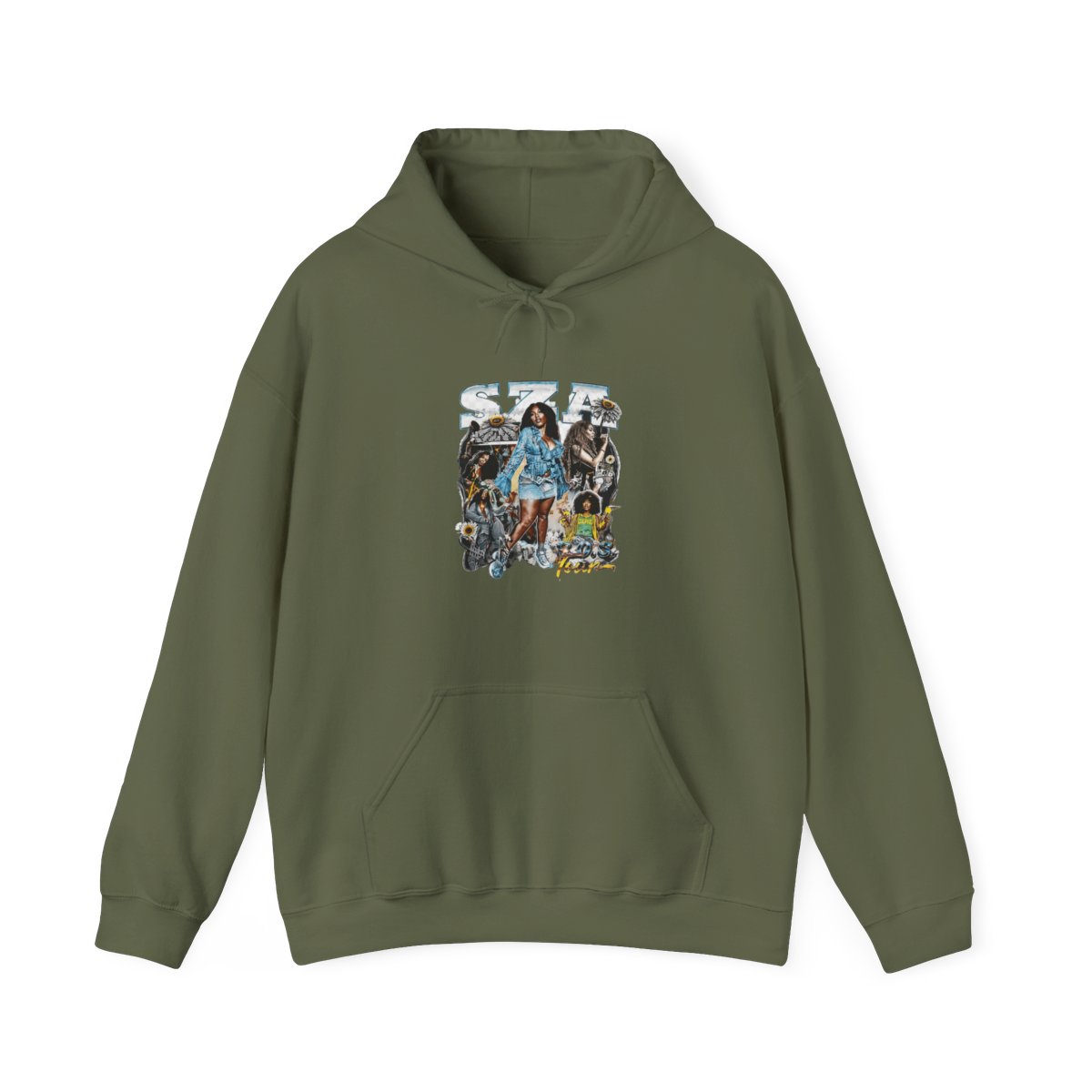 SZA SOS Tour Vintage Bootleg Collage Hoodie - alternate angle 2, merchandise