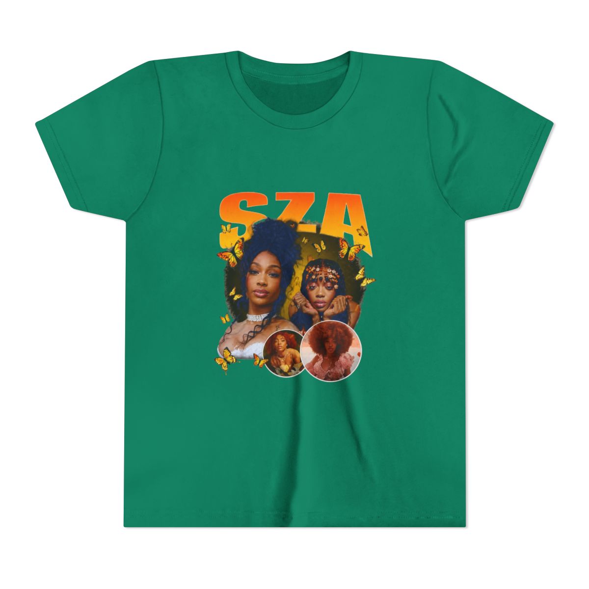 SZA Vintage R&B Collage Kids T Shirt - alternate angle 2, merchandise